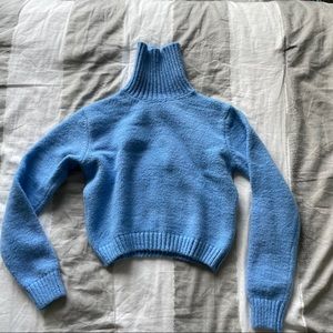 Blue subdued turtle neck